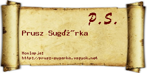 Prusz Sugárka névjegykártya